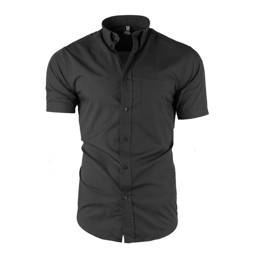 Koszula męska z krótkim rękawem 5503 - czarna ze sklepu Risardi w kategorii Koszule męskie - zdjęcie 137646519