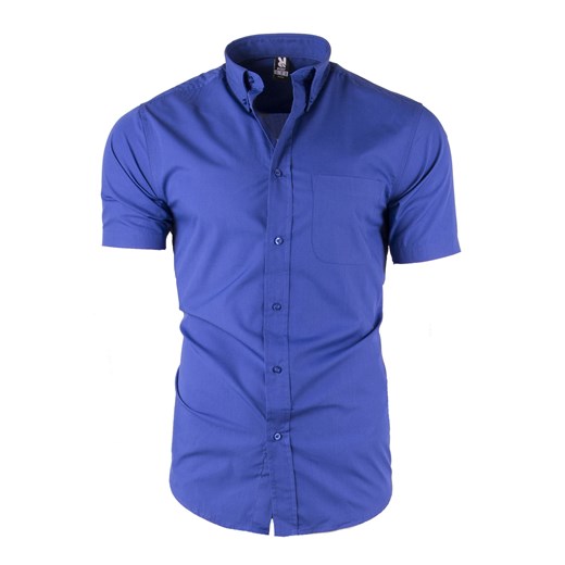 Koszula męska z krótkim rękawem 5503 - Indigo ze sklepu Risardi w kategorii Koszule męskie - zdjęcie 137646525