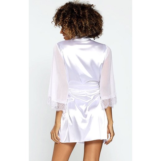 Bonnie szlafrok satynowy, Kolor biały, Rozmiar XS, DKaren ze sklepu Intymna w kategorii Szlafroki damskie - zdjęcie 137654718