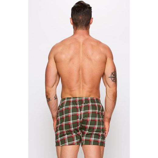 Bokserki męskie luźne w kratę bawełniane 04/5-31/729, Kolor zielono-czerwony, Rozmiar M, Fabio Undercare ze sklepu Intymna w kategorii Majtki męskie - zdjęcie 137655949