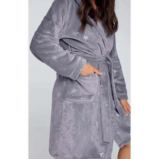 Arte szlafrok damski dł.ręk., Kolor szary, Rozmiar L, Italian Fashion Italian Fashion XL okazyjna cena Intymna