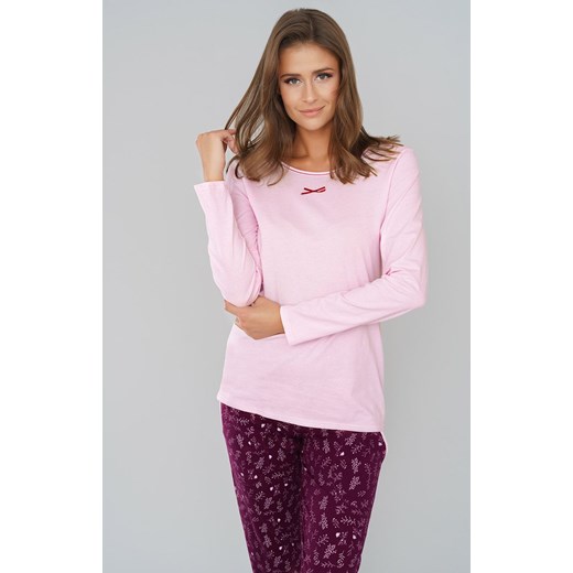Klarysa piżama damska dł.dł., Kolor różowy-wzór, Rozmiar S, Italian Fashion Italian Fashion XL okazja Intymna