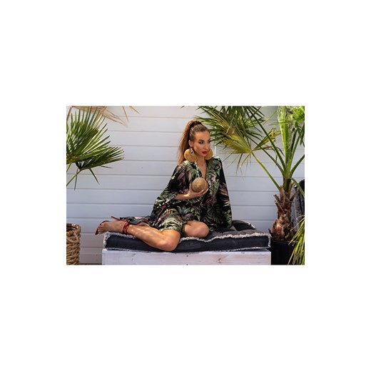 Atenna szlafrok, Kolor czarno-zielony, Rozmiar one size, Livia Corsetti Livia Corsetti one size wyprzedaż Intymna