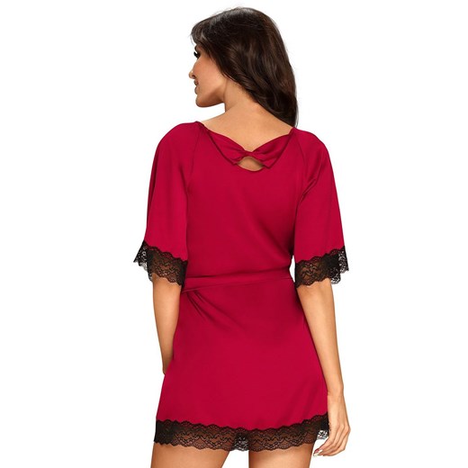 Obsessive Sensuelia robe szlafrok, Kolor czerwony, Rozmiar S/M, Obsessive ze sklepu Intymna w kategorii Szlafroki damskie - zdjęcie 137662977