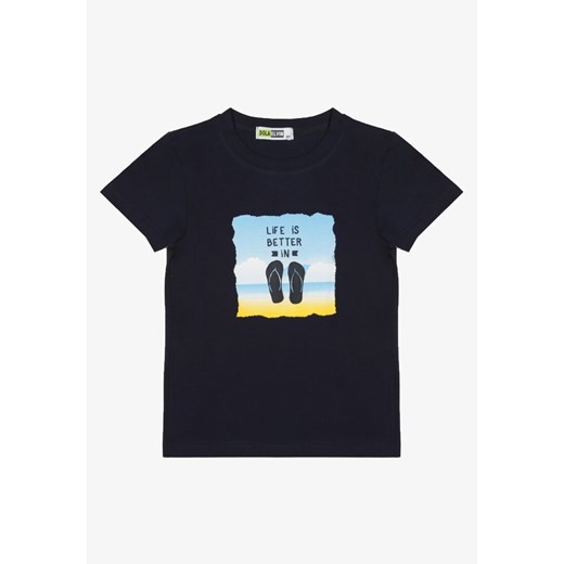 Granatowy T-shirt Oraleia ze sklepu Born2be Odzież w kategorii T-shirty chłopięce - zdjęcie 137687758