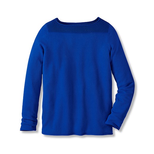 Sweter z dekoltem łódkowym, niebieski tchibo niebieski miekki