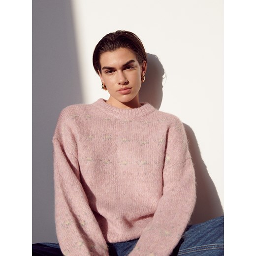 Reserved - Dzianinowy sweter - Różowy Reserved S Reserved promocyjna cena