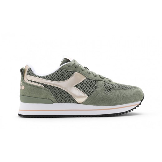 Buty sportowe damskie Diadora sneakersy zielone sznurowane na wiosnę 