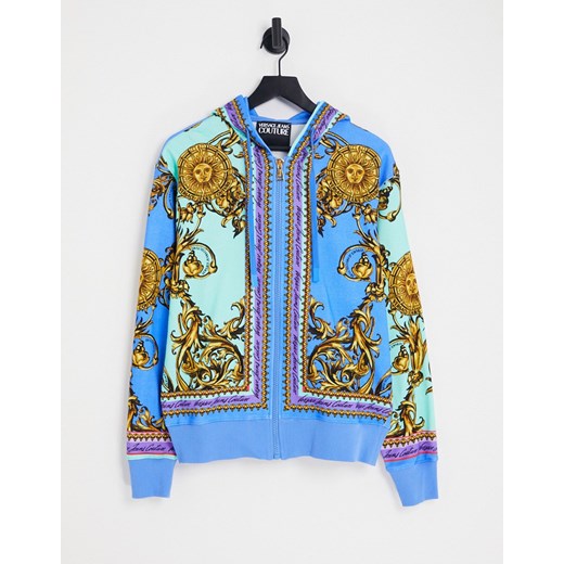 Versace Jeans Couture – Kolorowa bluza z kapturem i barokowym nadrukiem-Kolorowy 2XL Asos Poland
