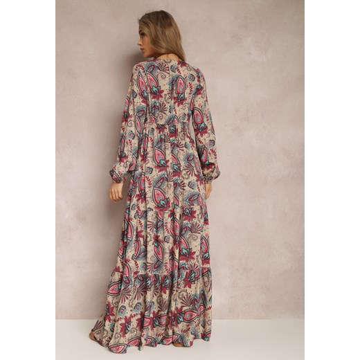 Beżowa Sukienka Demestra ze sklepu Renee odzież w kategorii Sukienki - zdjęcie 137812846