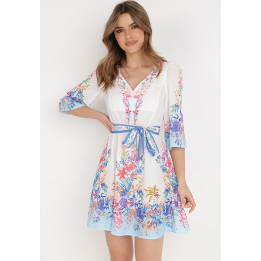 Biało-Niebieska Sukienka Canano ze sklepu Born2be Odzież w kategorii Sukienki - zdjęcie 137812975