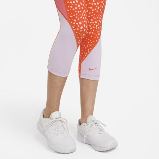 Legginsy capri dla dużych dzieci (dziewcząt) Nike Dri-FIT One - Pomarańczowy Nike XS Nike poland
