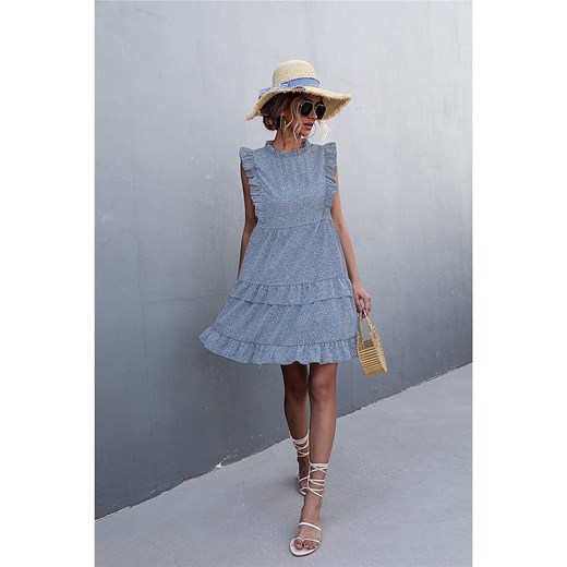Sukienka w kolorze niebiesko-białym Tina L Limango Polska okazyjna cena