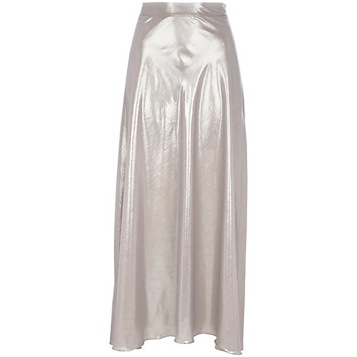 Silver metallic maxi skirt river-island szary maxi