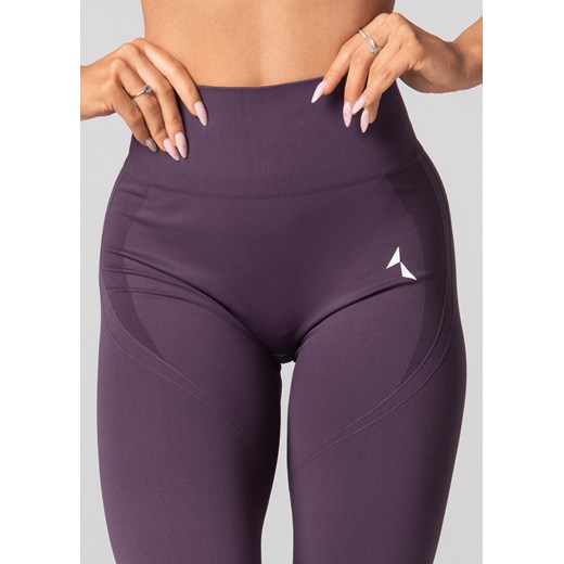 Legginsy sportowe bezszwowe z wysokim stanem fioletowe Carpatree XS Happy Face