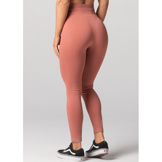 Legginsy sportowe bezszwowe z wysokim stanem różowe Carpatree L Happy Face