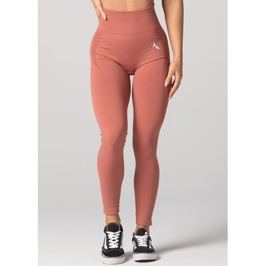 Legginsy sportowe bezszwowe z wysokim stanem różowe Carpatree M Happy Face