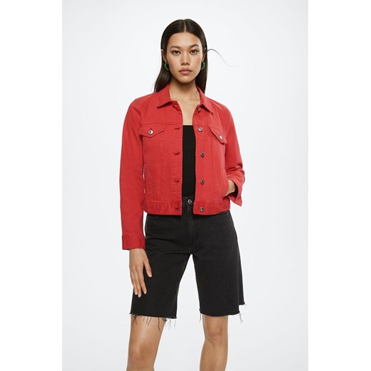 Mango kurtka jeansowa Vicky damska kolor czerwony przejściowa Mango XXS ANSWEAR.com
