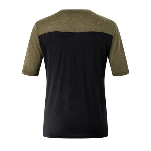 Koszulka sportowa "Contrast" w kolorze oliwkowo-czarnym ze wzorem L promocyjna cena Limango Polska