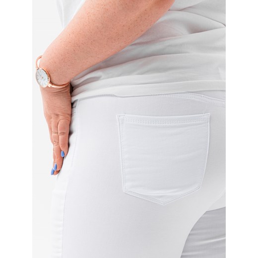 Spodnie damskie jeansowe Plus Size 133PLR - białe Edoti.com 46 Edoti.com