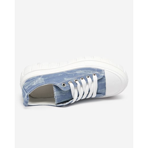 Niebieskie damskie trampki a'la jeans na platformie Resi - Obuwie Royalfashion.pl 37 royalfashion.pl
