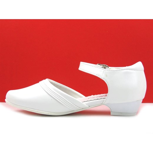 Eleganckie buty, czółenka komunijne na obcasie - Badoxx 5KM-236, białe 34 ulubioneobuwie