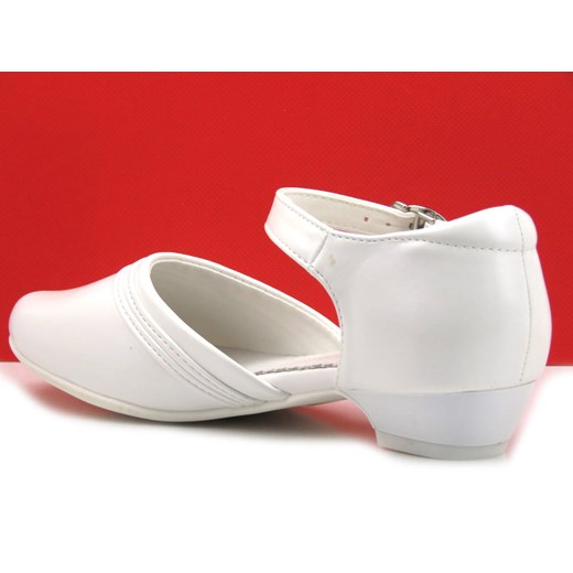 Eleganckie buty, czółenka komunijne na obcasie - Badoxx 5KM-236, białe 33 ulubioneobuwie
