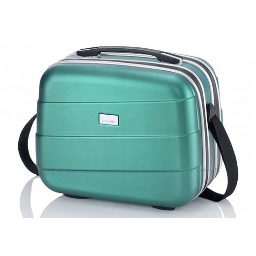 Kuferek podróżny na kosmetyki / kosmetyczka / torba podręczna Travelite Stripes - zielony lux4u-pl turkusowy design