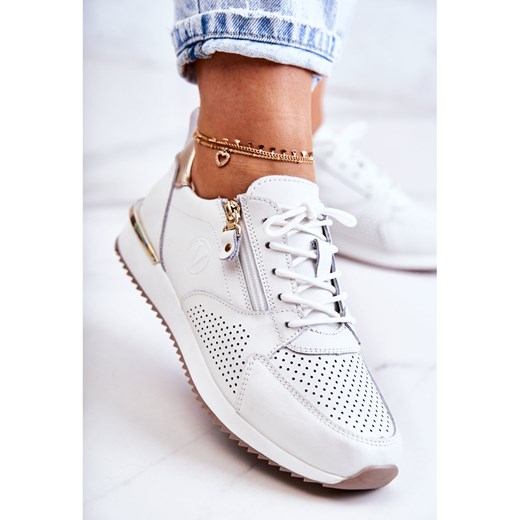 Vinceza Damskie Skórzane Sportowe Buty Sneakersy Białe Horessa Vinceza 38 ButyModne.pl wyprzedaż