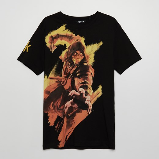 Cropp - Koszulka z nadrukiem Mortal Kombat - Czarny Cropp XS okazja Cropp