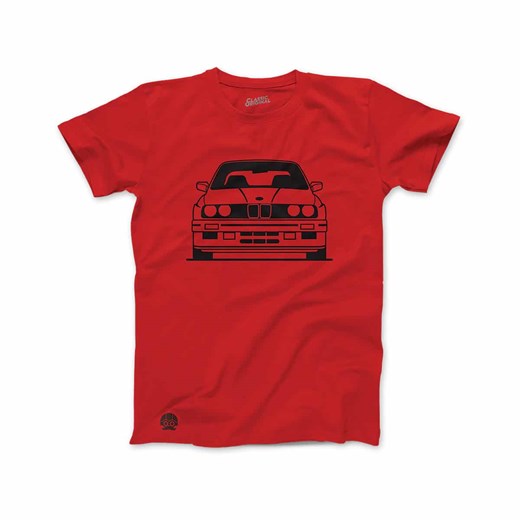 Czerwona koszulka dziecięca z BMW E30 M3 Klasykami.pl S, M, L, XL, XXL sklep.klasykami.pl