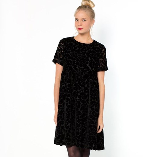 Sukienka o luźnym kroju la-redoute-pl czarny guziki