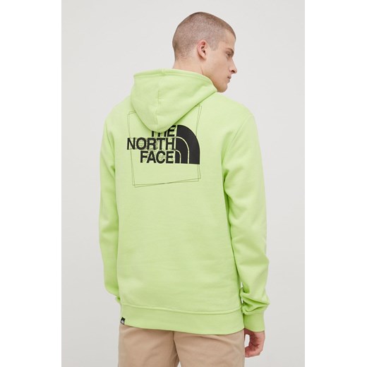 The North Face bluza bawełniana męska kolor zielony z kapturem z nadrukiem The North Face S ANSWEAR.com