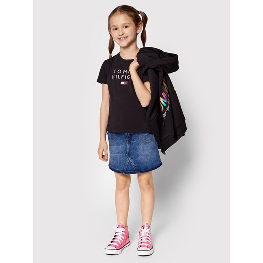 Tommy Hilfiger T-Shirt Sequins KG0KG06163 M Czarny Regular Fit Tommy Hilfiger 5Y MODIVO okazja