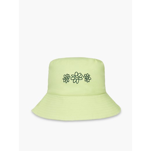 Cropp - Zielony kapelusz bucket hat z haftem - Zielony Cropp Uniwersalny Cropp