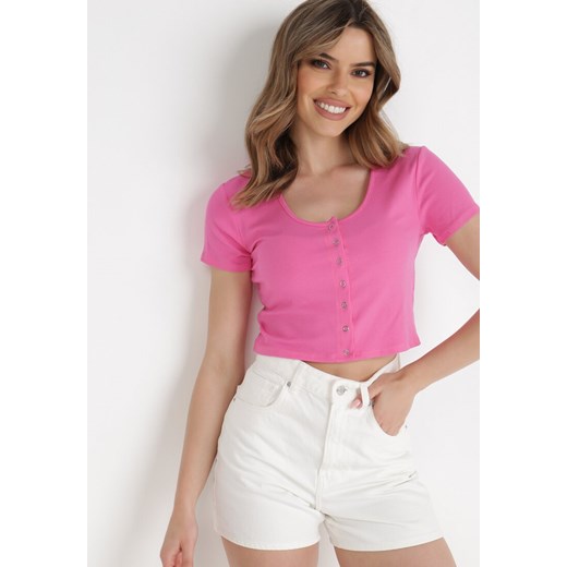 Różowa Bluzka Calleira ze sklepu Born2be Odzież w kategorii Bluzki damskie - zdjęcie 138298806