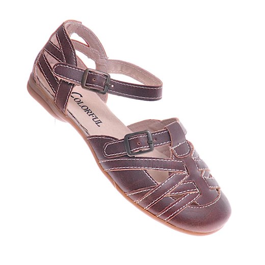 Wygodne sandały dziewczęce Brązowe /D2-3 11644 T5-5/ ze sklepu Pantofelek24.pl w kategorii Balerinki dziecięce - zdjęcie 138301856
