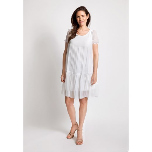 Luźna biała sukienka z kreszowanej tkaniny Molton XL Molton