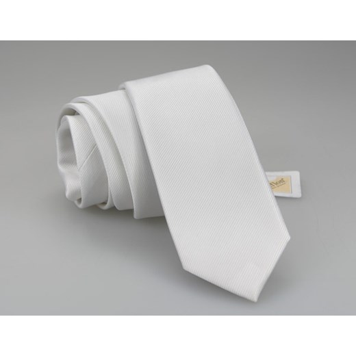 Biały krawat KRZYSZTOF  6cm
