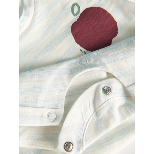 Reserved - Bawełniany rampers w paski - Kremowy Reserved 74 Reserved