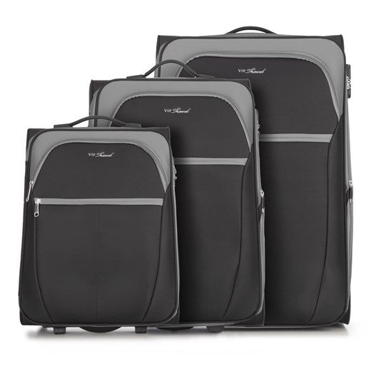 Zestaw walizek dwukolorowych miękkich Wittchen promocyjna cena WITTCHEN