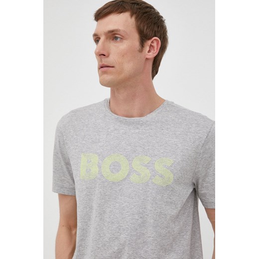 BOSS t-shirt bawełniany BOSS ATHLEISURE kolor szary z nadrukiem XXL ANSWEAR.com