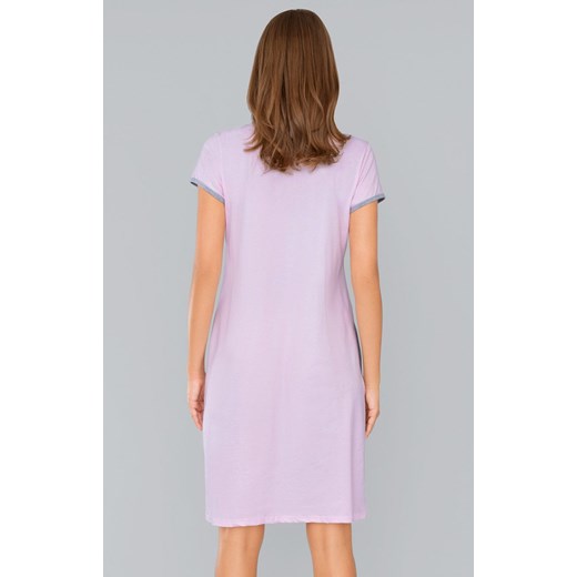 Pecora koszula nocna damska kr.ręk., Kolor różowy-wzór, Rozmiar M, Italian Italian Fashion M okazja Intymna