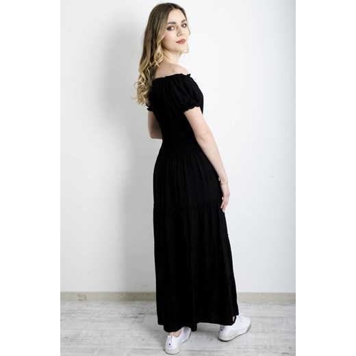 SUKIENKA WARSTWOWA MAXI Z HISZPAŃSKIM DEKOLTEM- CZARNA Olika XL/XXL olika.com.pl