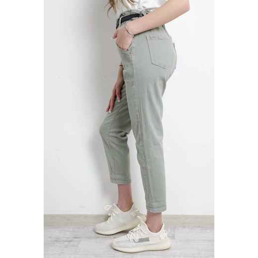 Zielone spodnie damskie Olika casual