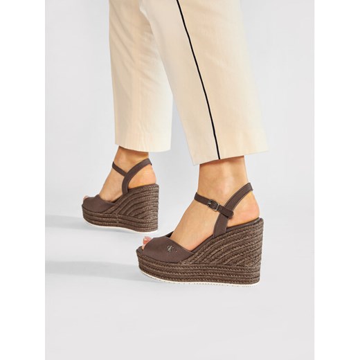 Calvin Klein Jeans Espadryle Wedge Sandal Ankle Strap Co YW0YW00121 Brązowy 41 MODIVO okazja