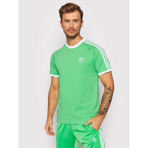 adidas T-Shirt adicolor Classics 3-Stripes H37756 Zielony Slim Fit 2XL okazja MODIVO