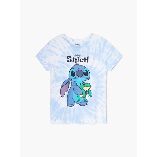Cropp - Koszulka oversize tie-dye Disney - Niebieski Cropp S Cropp