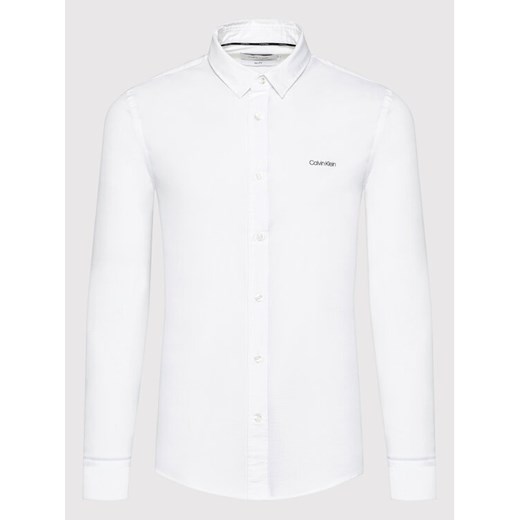 Calvin Klein Koszula Poplin K10K107783 Biały Slim Fit Calvin Klein XL okazyjna cena MODIVO