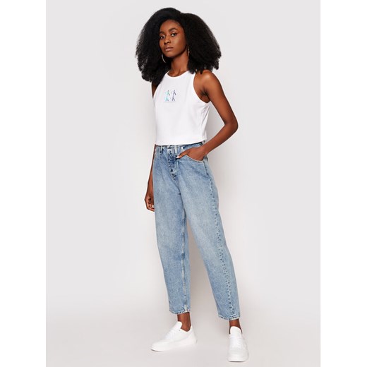 Calvin Klein Jeans Top J20J215604 Biały Slim Fit XS MODIVO promocyjna cena